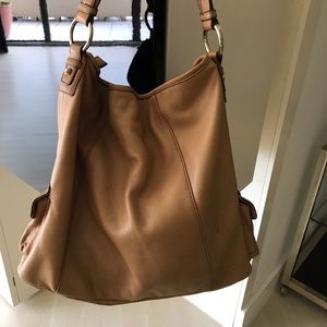 Genuine leather camel color hobo